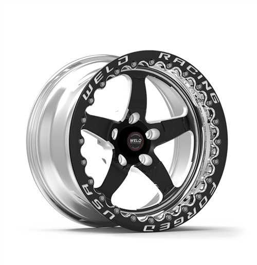 WELD Racing S71 RT-S 15x11 6.5" Backspace Black Center Rear Beadlock Wheel for 18-23 Demon, Challenger & Charger SRT Hellcat Redeye & Widebody with 15" Brake Conversion - 71MB-511W65F
