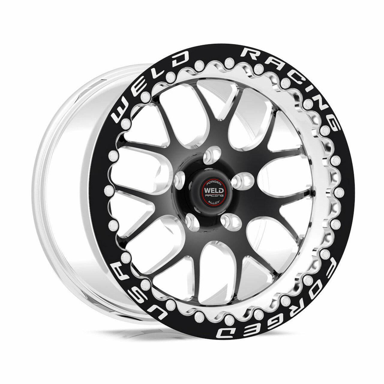 WELD Racing S77 RT-S 17x10 6.7" Backspace Black Center Rear Beadlock Wheel for 05-23 Challenger, Charger, Magnum & 300C SRT8, SRT & Hellcat - 77HB7100W67F
