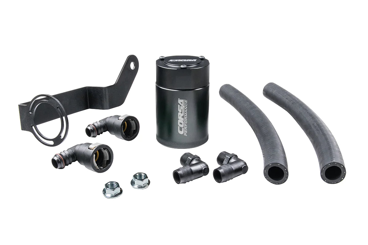 CORSA CC0006 Aluminum Oil Catch Can for 15-23 Challenger, Charger, Durango SRT Hellcat & Trackhawk