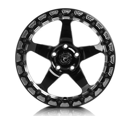 Forgestar D5 Beadlock Gloss Black Wheel w/Machined Lip 17x10 +50 5x4.5BC - F00170067P50