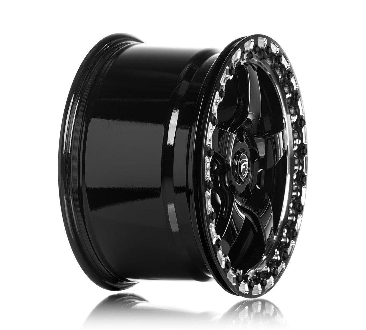 Forgestar D5 Beadlock Gloss Black Wheel w/Machined Lip 17x10 +50 5x4.5BC - F00170067P50