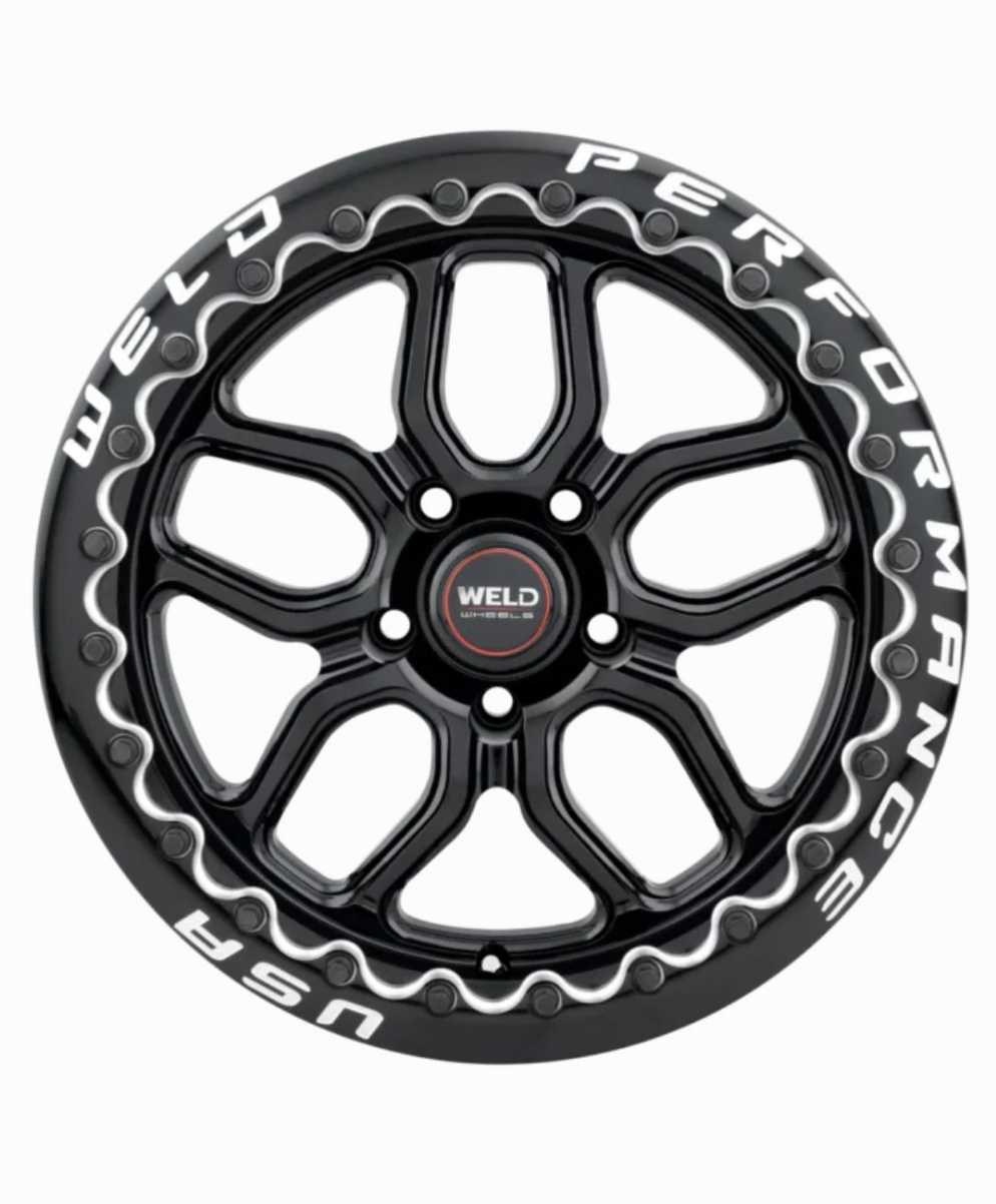 WELD Racing S92270071P30 Laguna Beadlock 17x10 6.70" Backspace Gloss Black Rear Wheel for 05-23 Challenger, Charger, Magnum & 300C SRT8, SRT & Hellcat