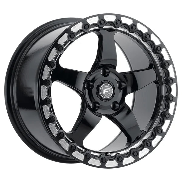 Forgestar 17x11 D5 Beadlock Drag Wheel | 5x120.65| +43 ET | 7.8 BS | Gloss Black | 2006 - 2013 Corvette Z06 | F00171163P43