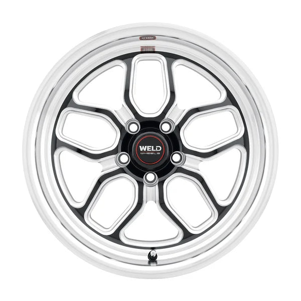 WELD Racing S1528C071N32 Laguna Drag 18x5 1.5" Backspace Gloss Black Milled Front Wheel for 05-23 Challenger, Charger, Magnum & 300C SRT8, SRT & Hellcat