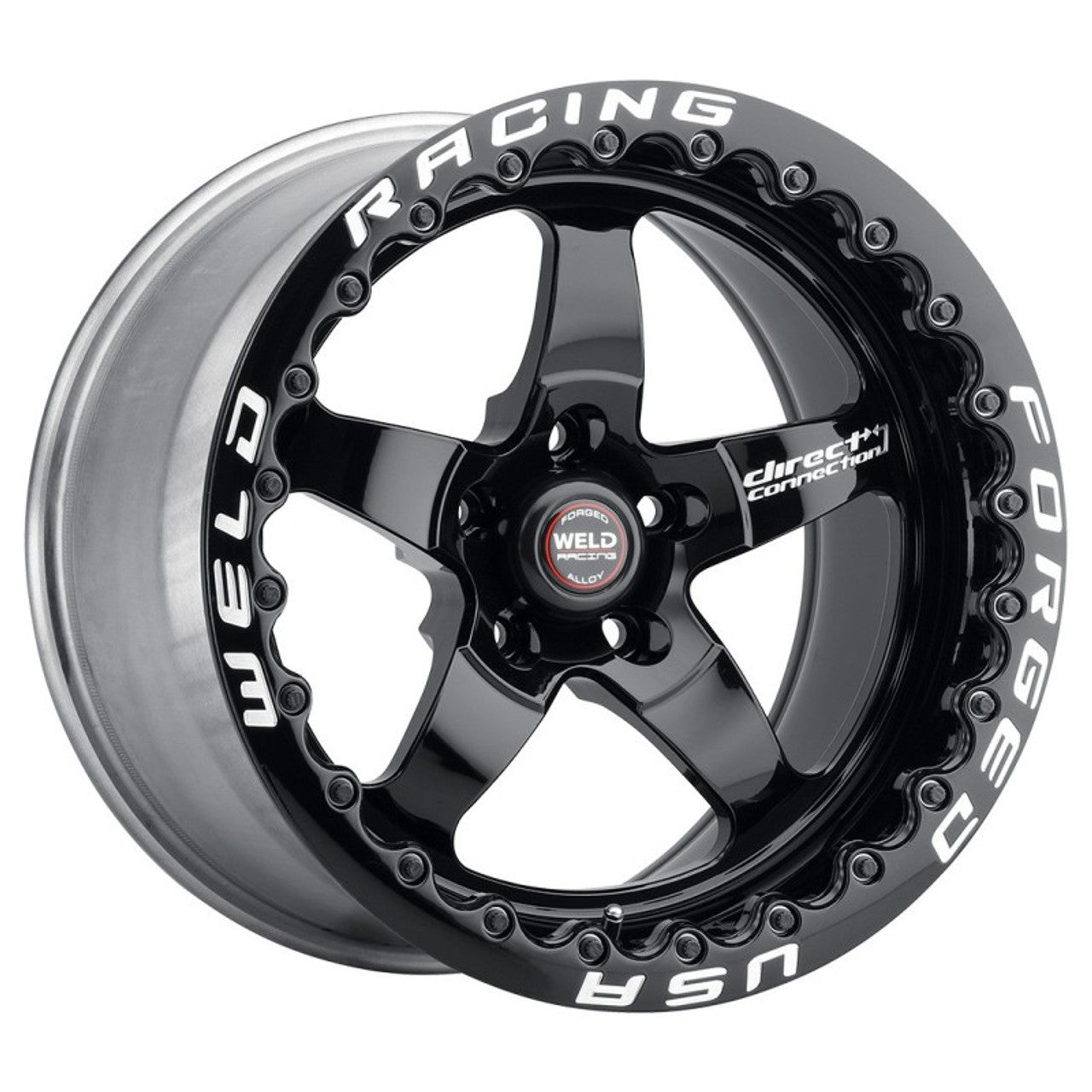 Weld Superstock Demon Mopar Direct RT-S S71 17x11 / 5x115mm BP / 6.2in. BS Gloss Black Black Drag Wheel (High Pad) - Black Single Beadlock - 71HB7110W62SBL-DC