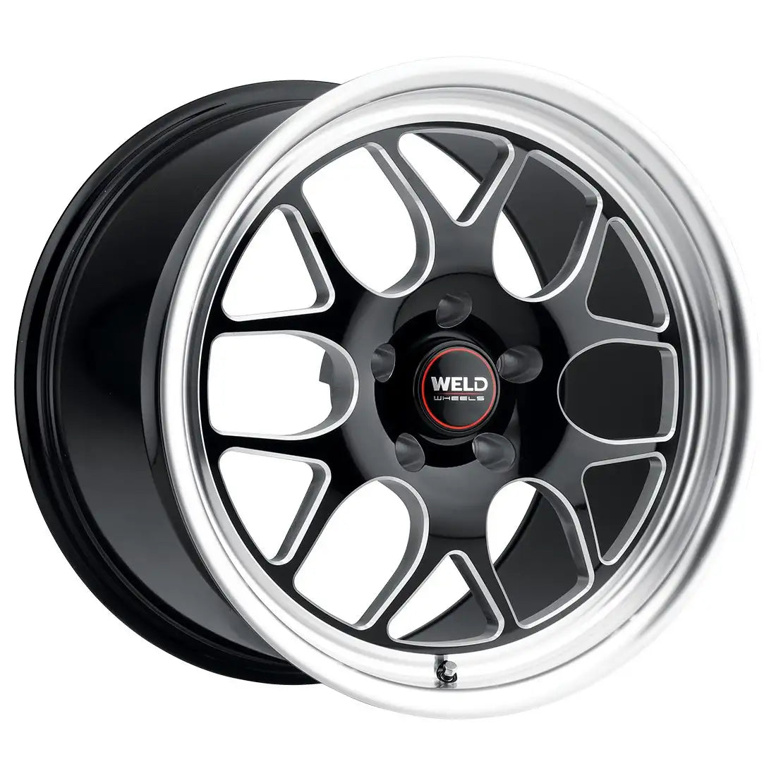 WELD Solana Drag Gloss Black Wheel with Milled Spokes 17x10 | 5x114.3 BC (5x4.5) | +48 Offset | 7.38 Backspacing - S16070067P48