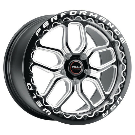 WELD Laguna Beadlock Drag Gloss Black Wheel with Milled Spokes 17x10 | 5x114.3 BC (5x4.5) | +49 Offset | 7.42 Backspacing - S90770067P49