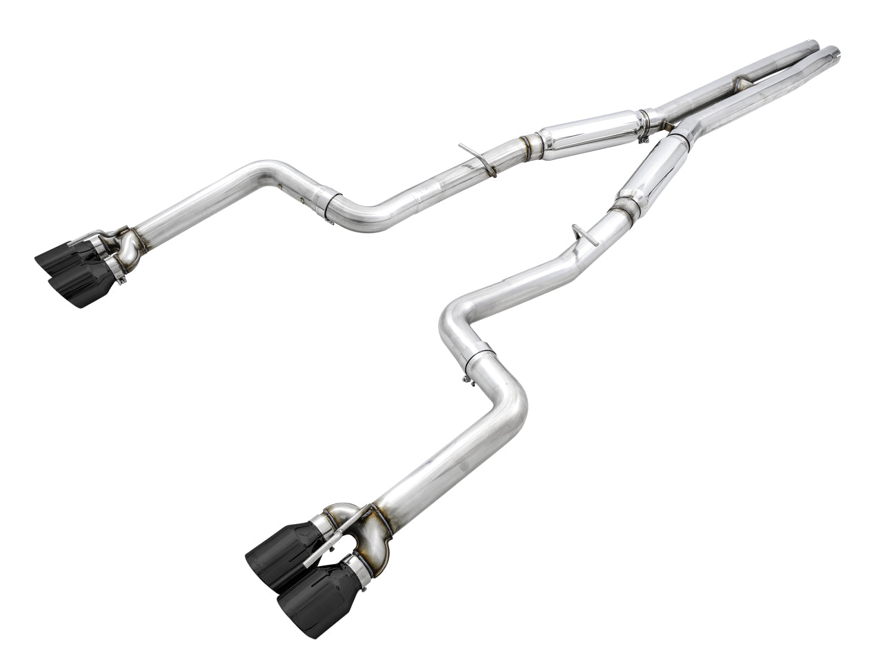 AWE 3015-43144 - 2015+ Dodge Challenger 6.4L/6.2L SC Track Edition Exhaust - Quad Diamond Black Tips